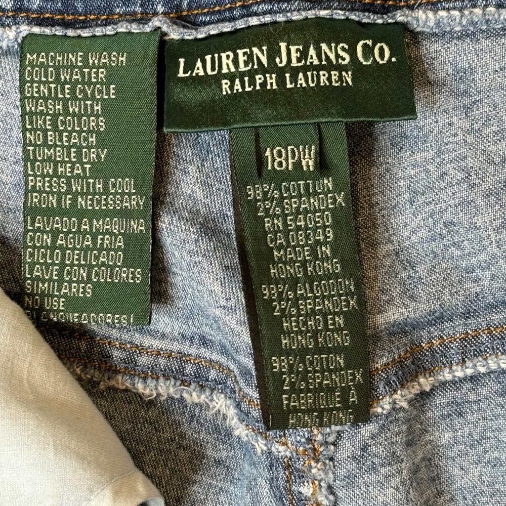Lauren Jeans Co Ralph Lauren Women Petite Denim Jeans Size 18WP 5 Pocket Stretch - Picture 6 of 10